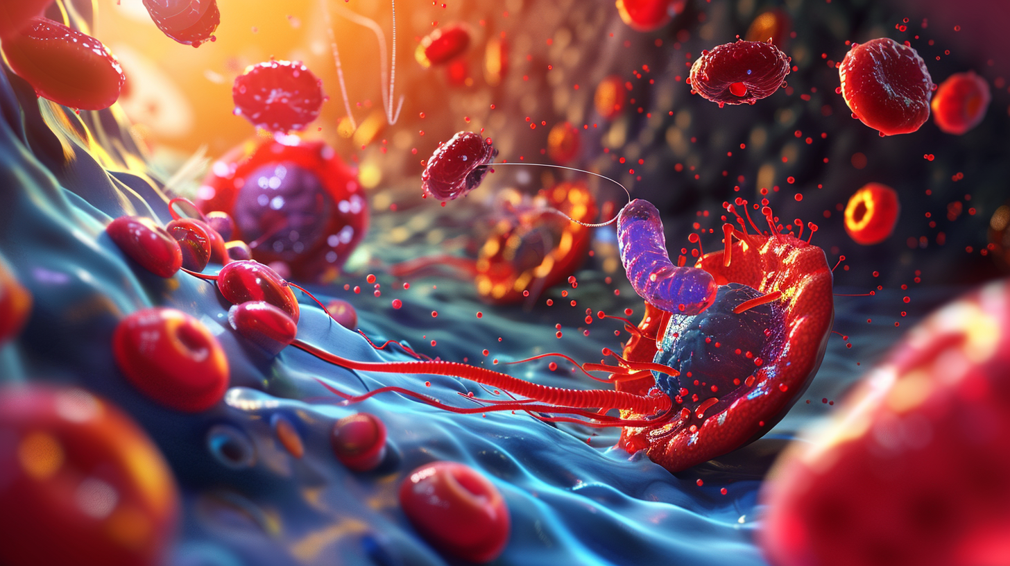 An advanced medical illustration showcasing the mechanism of GLP-1 receptor agonists in type 2 diabetes treatment. The image should depict a vibrant scientific scene with blood sugar regulation, weight loss, and lipid improvement visual cues, all in a clinical setting.